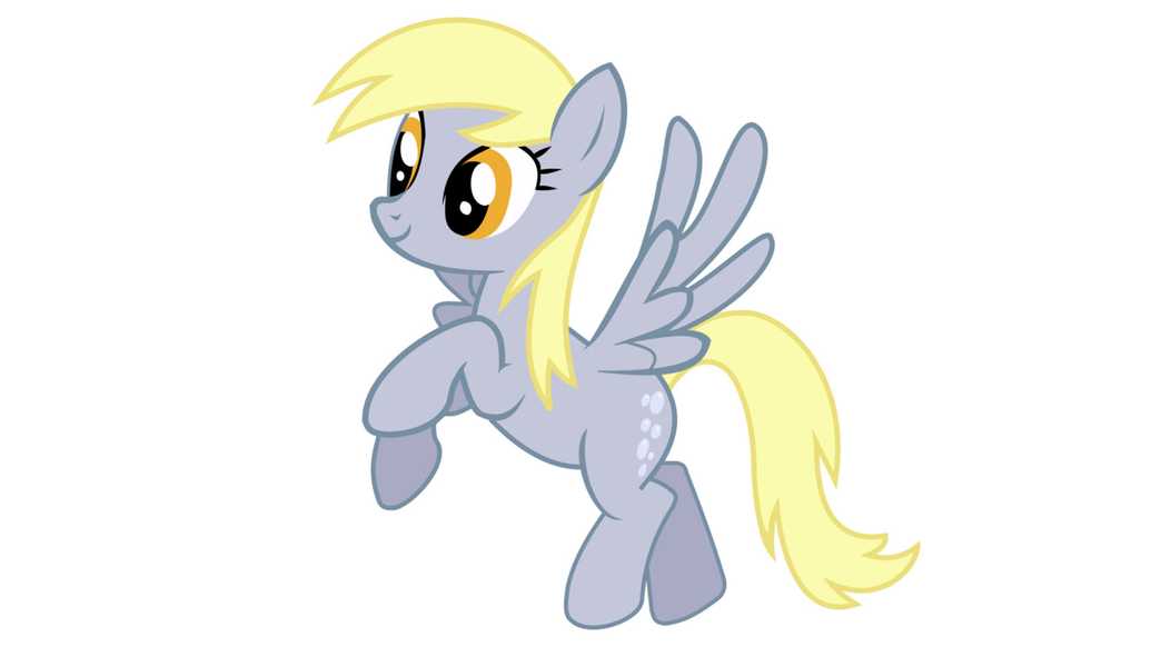 Derpy Hooves. A yellow-maned pony with a gray coat. Her cutie mark is bubbles.